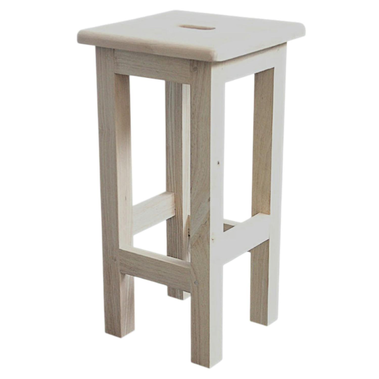 Tabouret carré droit Hévéa 28x28x55cm TRADITION