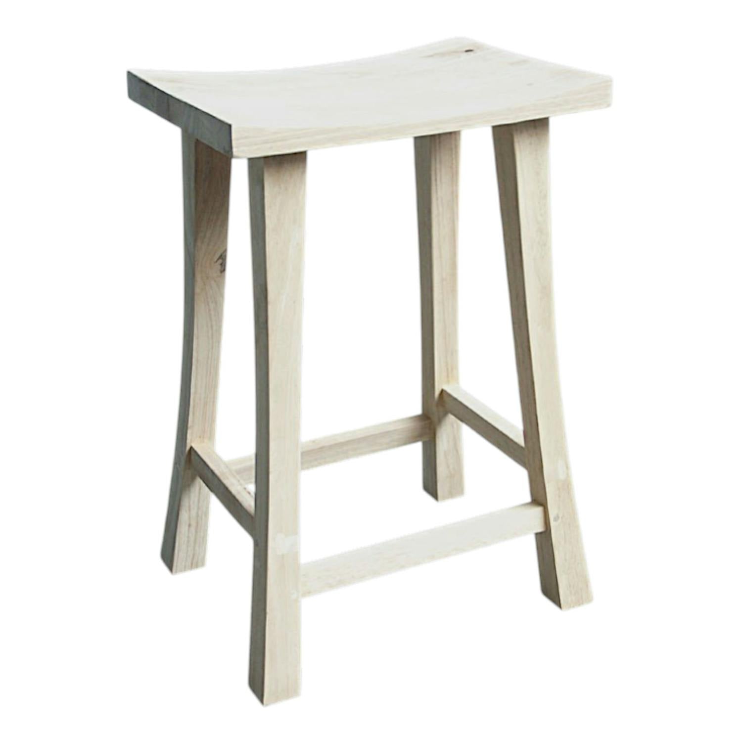 Tabouret Chinois Hévéa 41x33x61cm MAORI
