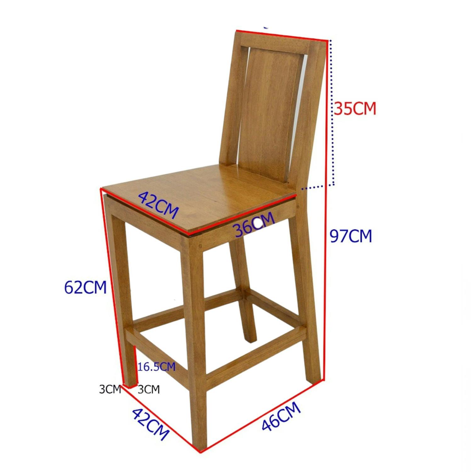 Tabouret de bar Hévéa 42x46x97 HELENA