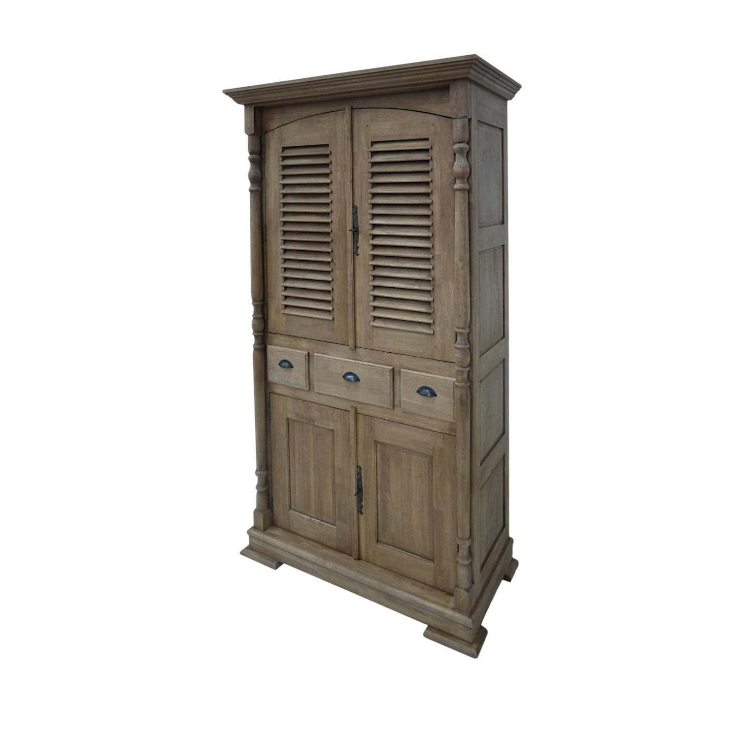 Vaisselier 4 portes hévéa 113x55x203cm TRADITION