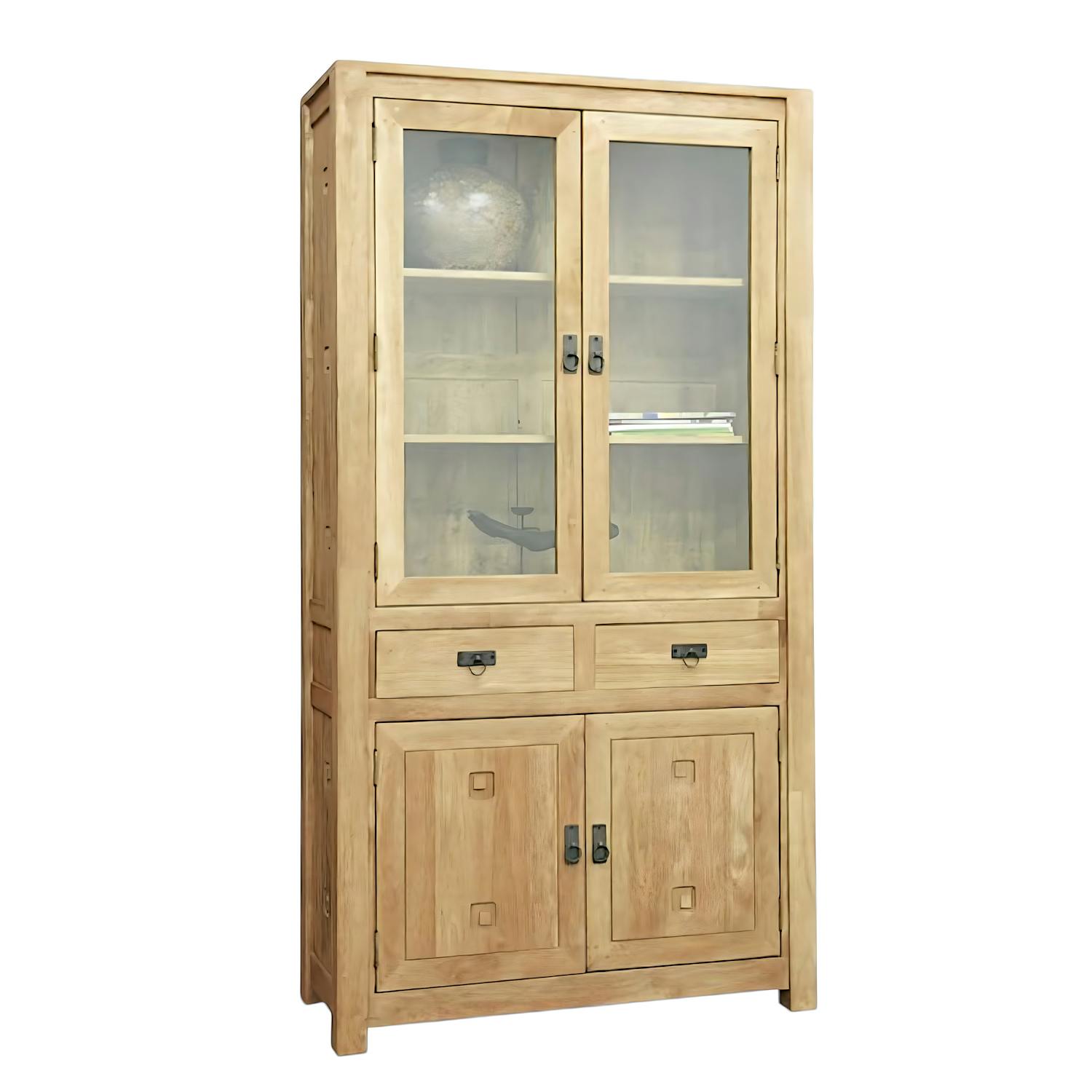 Vaisselier bois d'hévéa 4 portes TESSA