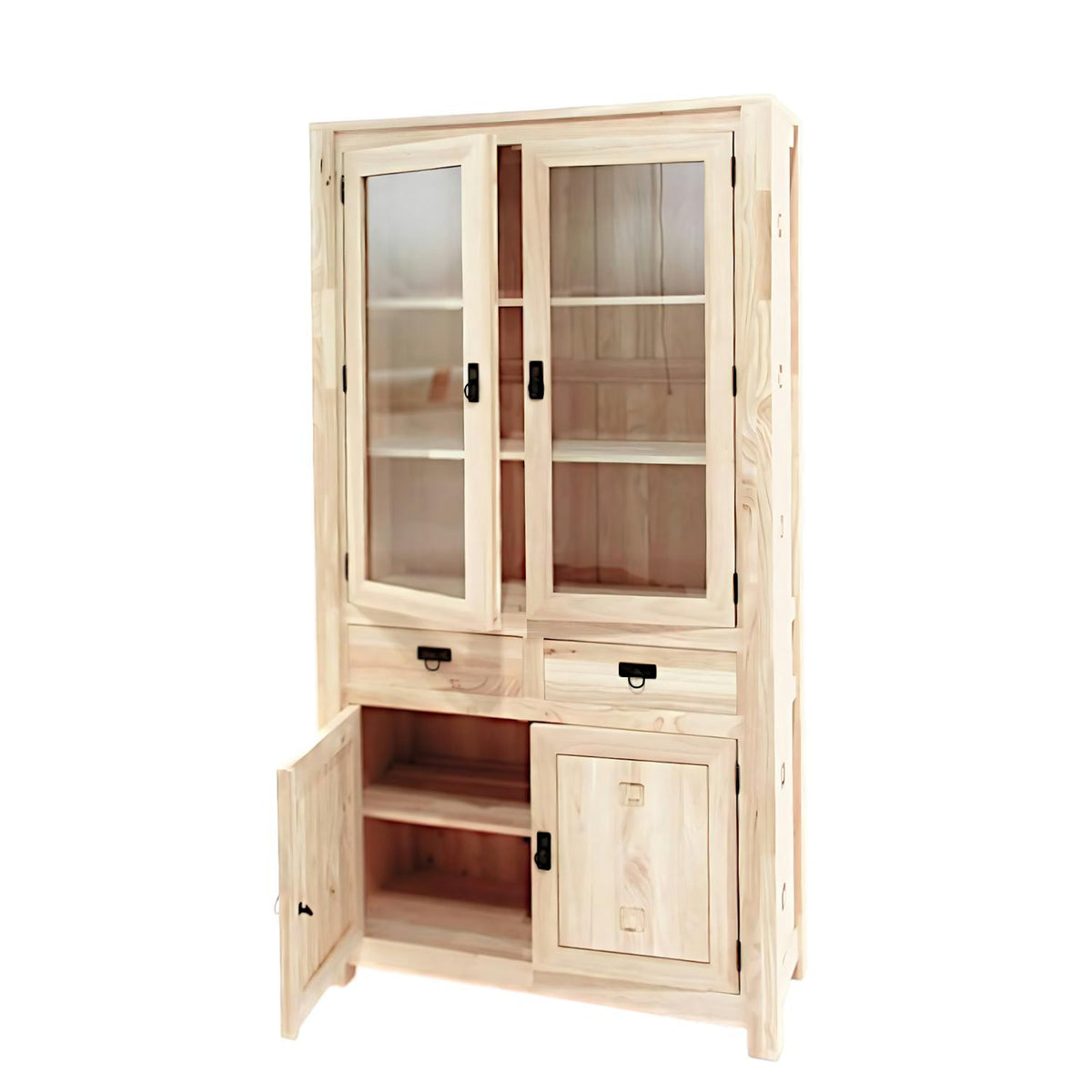 Vaisselier bois d'hévéa 4 portes TESSA